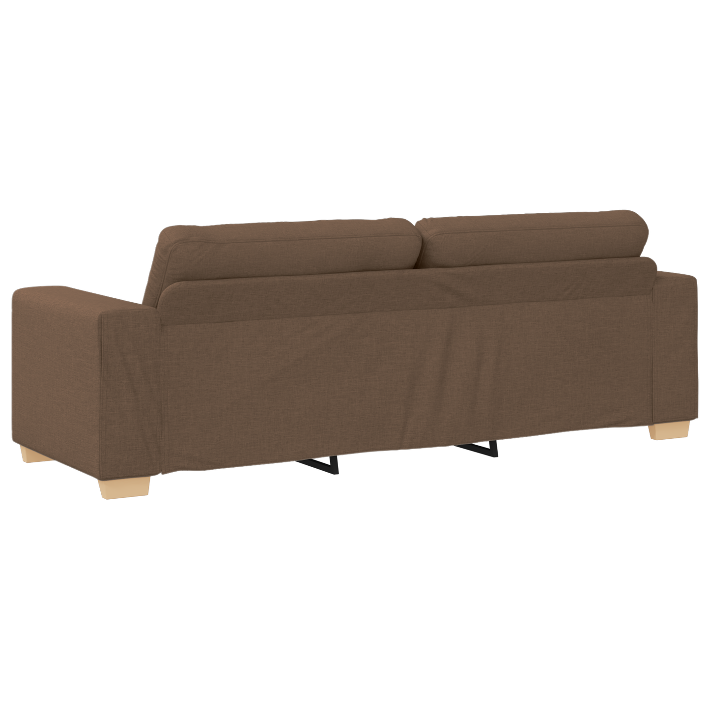 Set di divani con cuscino con cuscino 3 pcs Marrone Tessuto