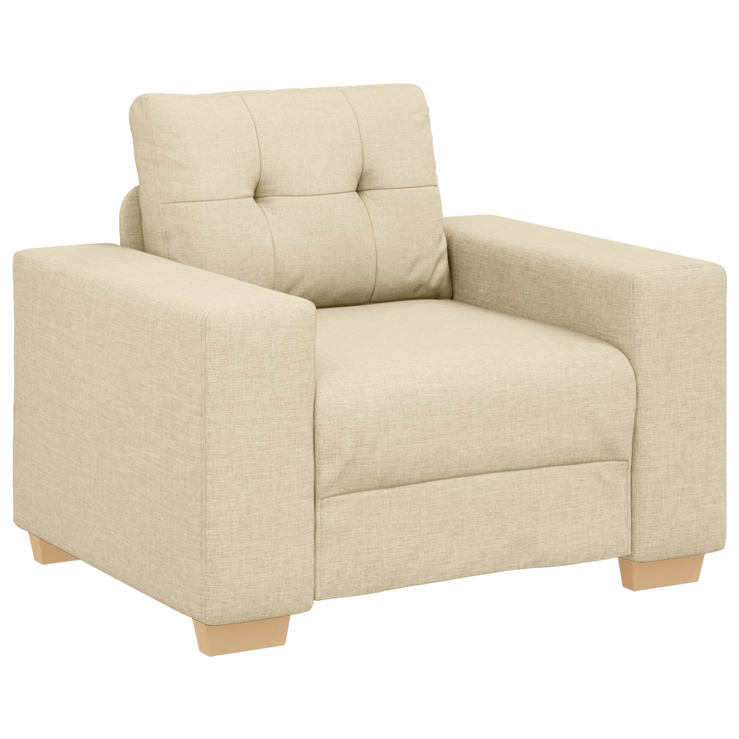 Set di divani con cuscino con cuscino 3 pcs Crema Tessuto