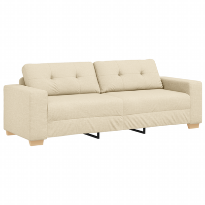 Set di divani con cuscino con cuscino 3 pcs Crema Tessuto
