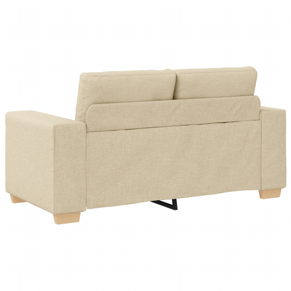 Set di divani con cuscino con cuscino 3 pcs Crema Tessuto