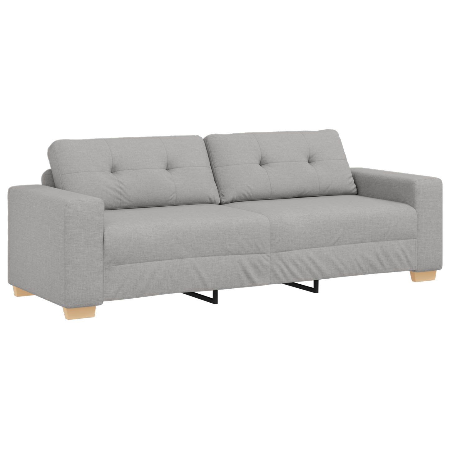 Set di divani con cuscino con cuscino 3 pcs Grigio Tessuto