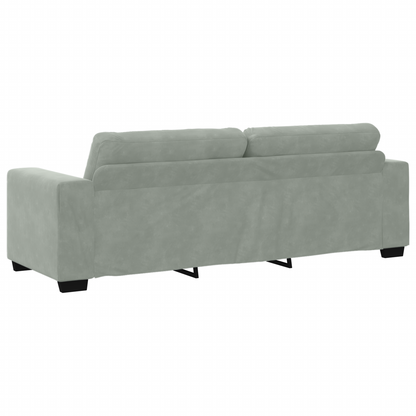Set di divani con cuscino 3 pcs Grigio 221 x 78 x 80 cm Velluto