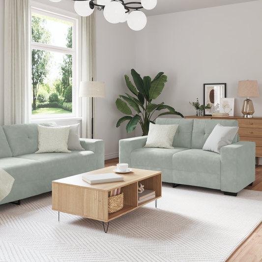 Set di divani con cuscino 3 pcs Grigio 221 x 78 x 80 cm Velluto