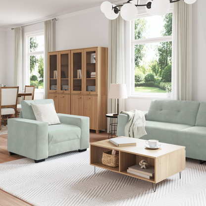 Set di divani con cuscino 3 pcs Grigio 221 x 78 x 80 cm Velluto