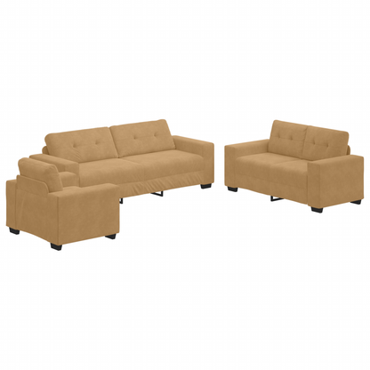 Set di divani 3 pcs Marrone 221 x 78 x 80 cm Velluto