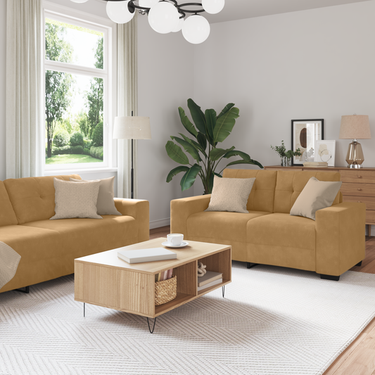 Set di divani 3 pcs Marrone 221 x 78 x 80 cm Velluto