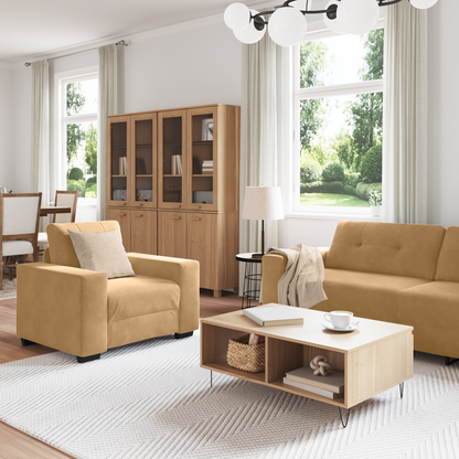 Set di divani 3 pcs Marrone 221 x 78 x 80 cm Velluto