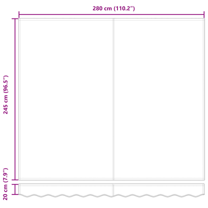 Tenda Retrattile Nero 300 x 250 cm Tessuto e Alluminio