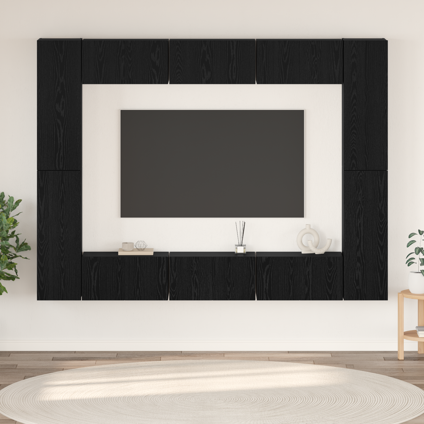 Set mobile TV 10 pcs Rovere nero Media 30.5 x 30 x 90 cm