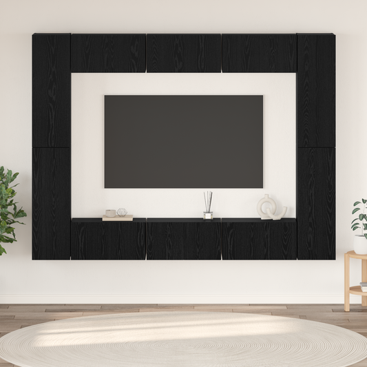 Set mobile TV 10 pcs Rovere nero Media 30.5 x 30 x 90 cm