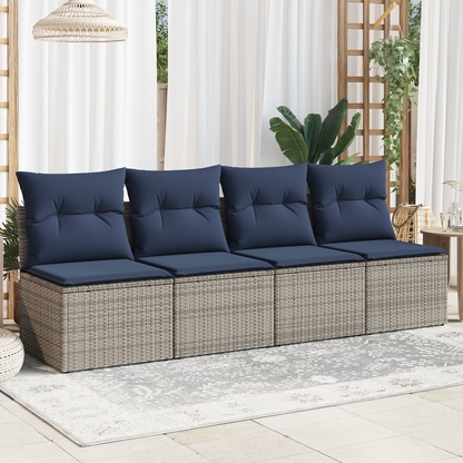 | Divano da giardino | Grigio 227 x 62 x 69 cm polyrattan