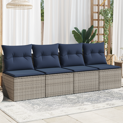 | Divano da giardino | Grigio 227 x 62 x 69 cm polyrattan