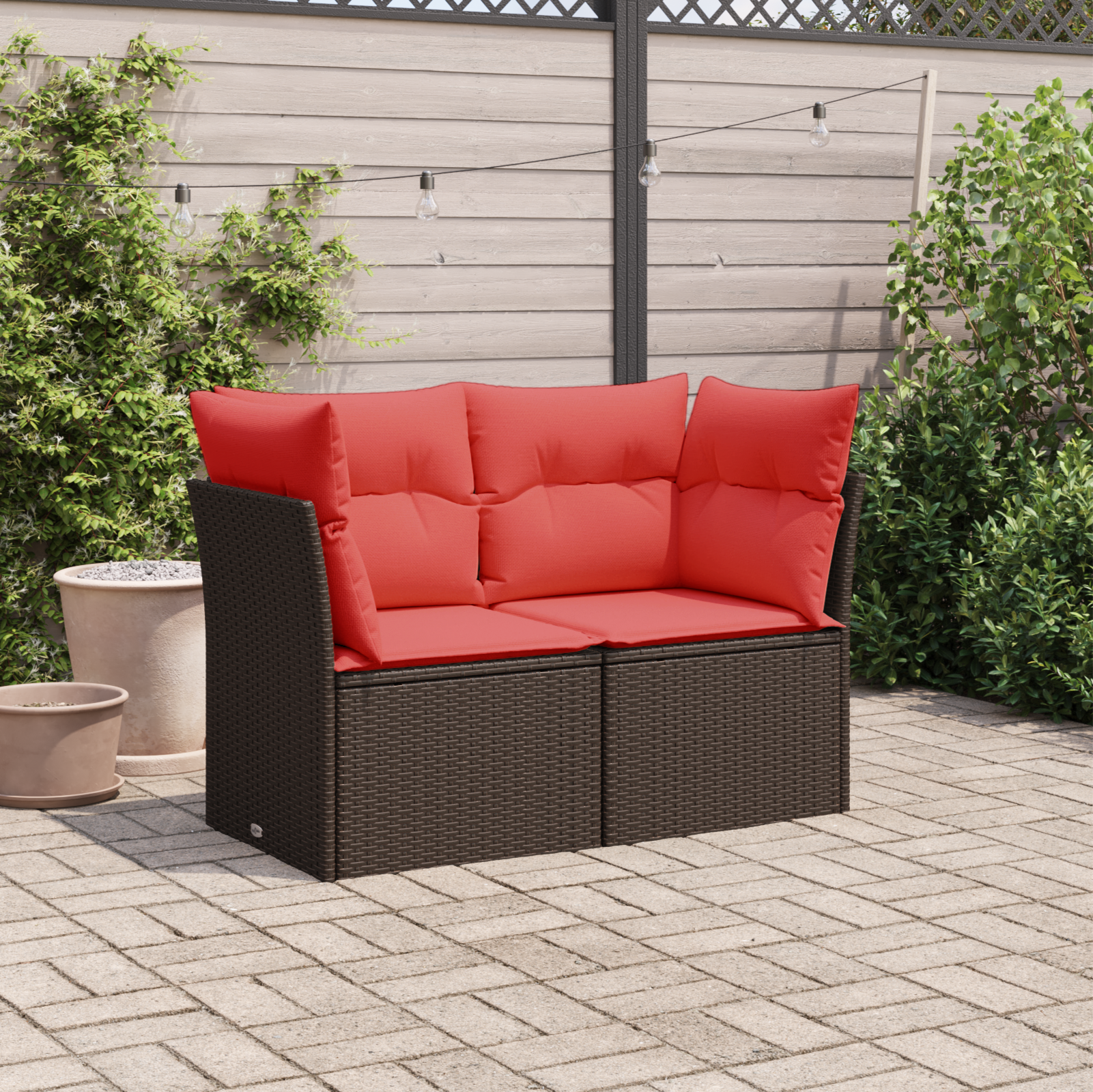 | Divano da giardino | Marrone 124 x 62 x 69 cm polyrattan | homemem39