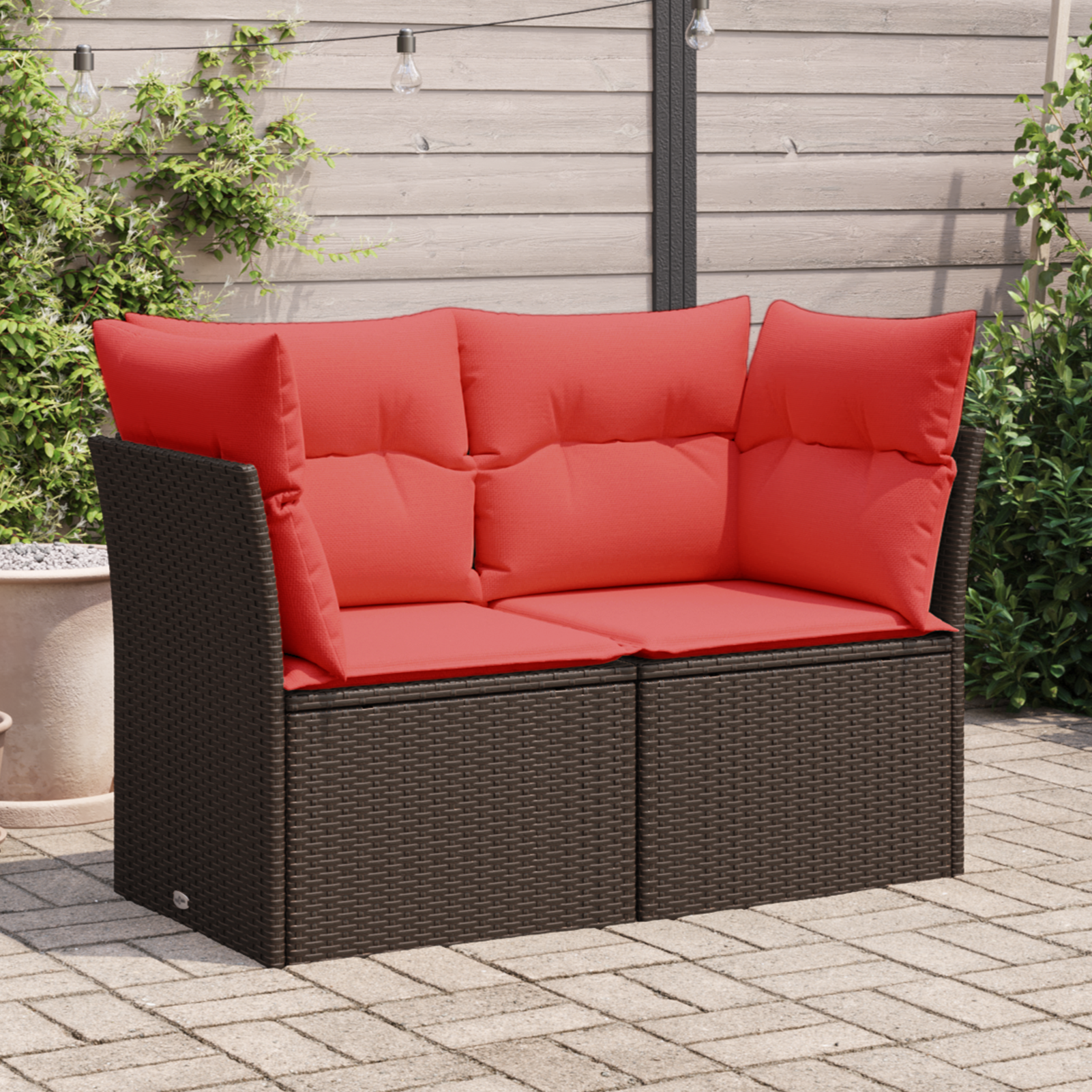 | Divano da giardino | Marrone 124 x 62 x 69 cm polyrattan | homemem39