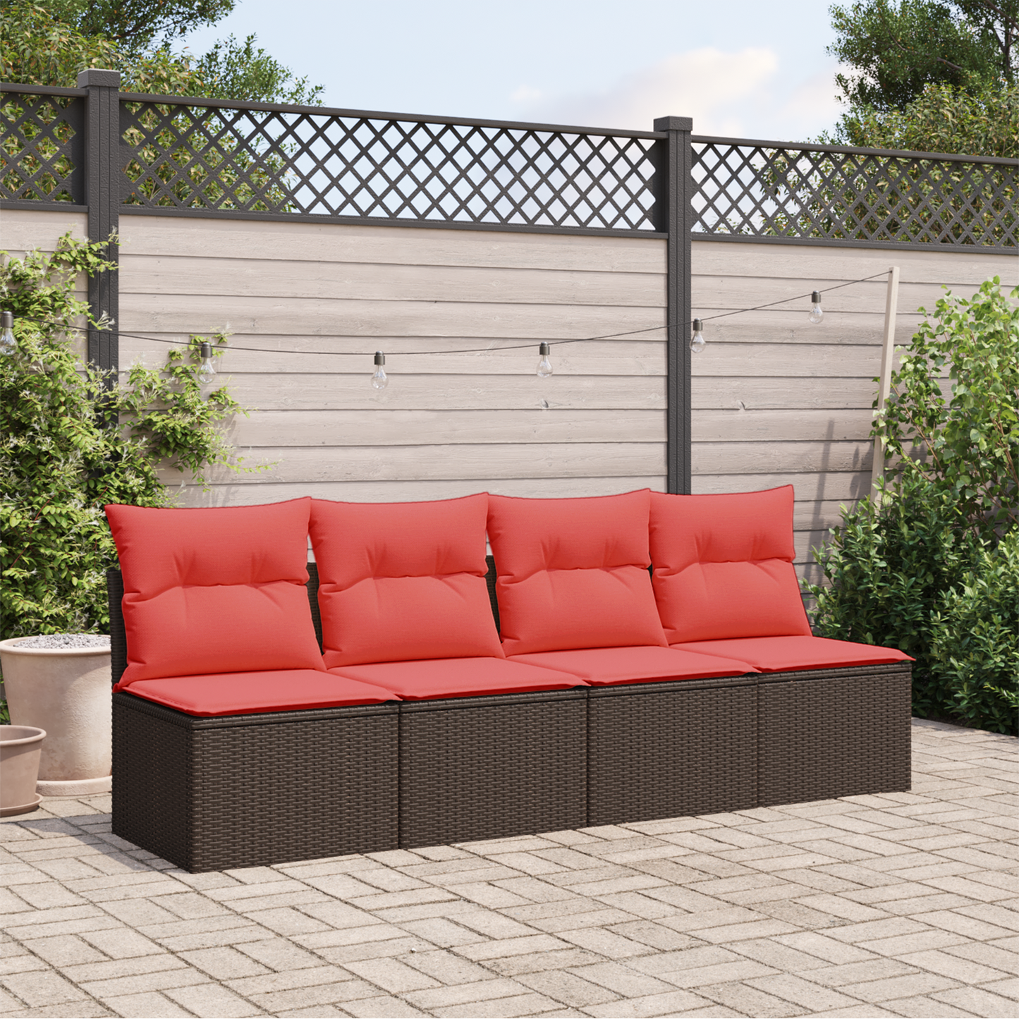 | Divano da giardino | Marrone 227 x 62 x 69 cm polyrattan