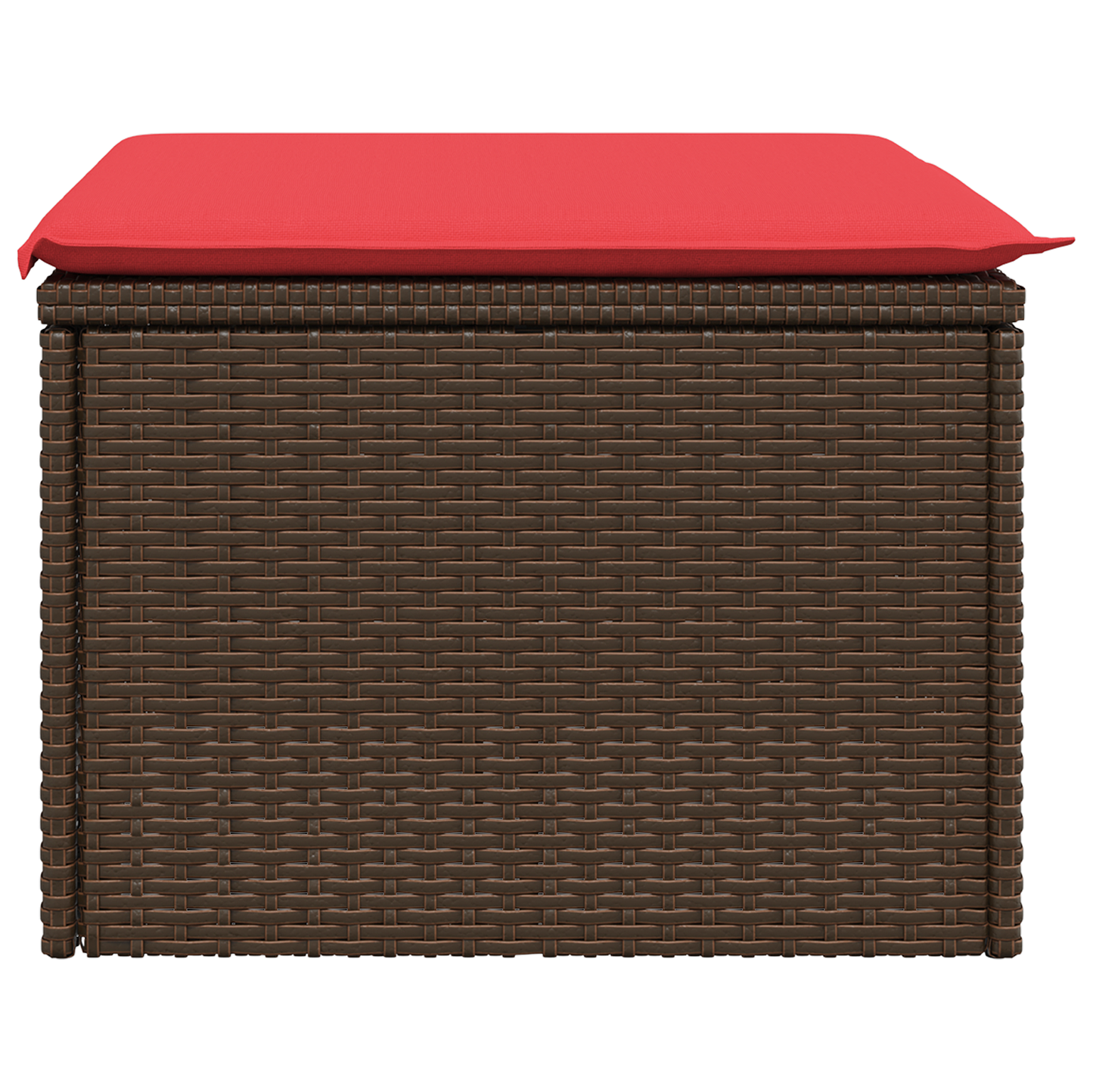 Sgabello da giardino con cuscino marrone 55x55x37 cm in polyrattan | homemem39