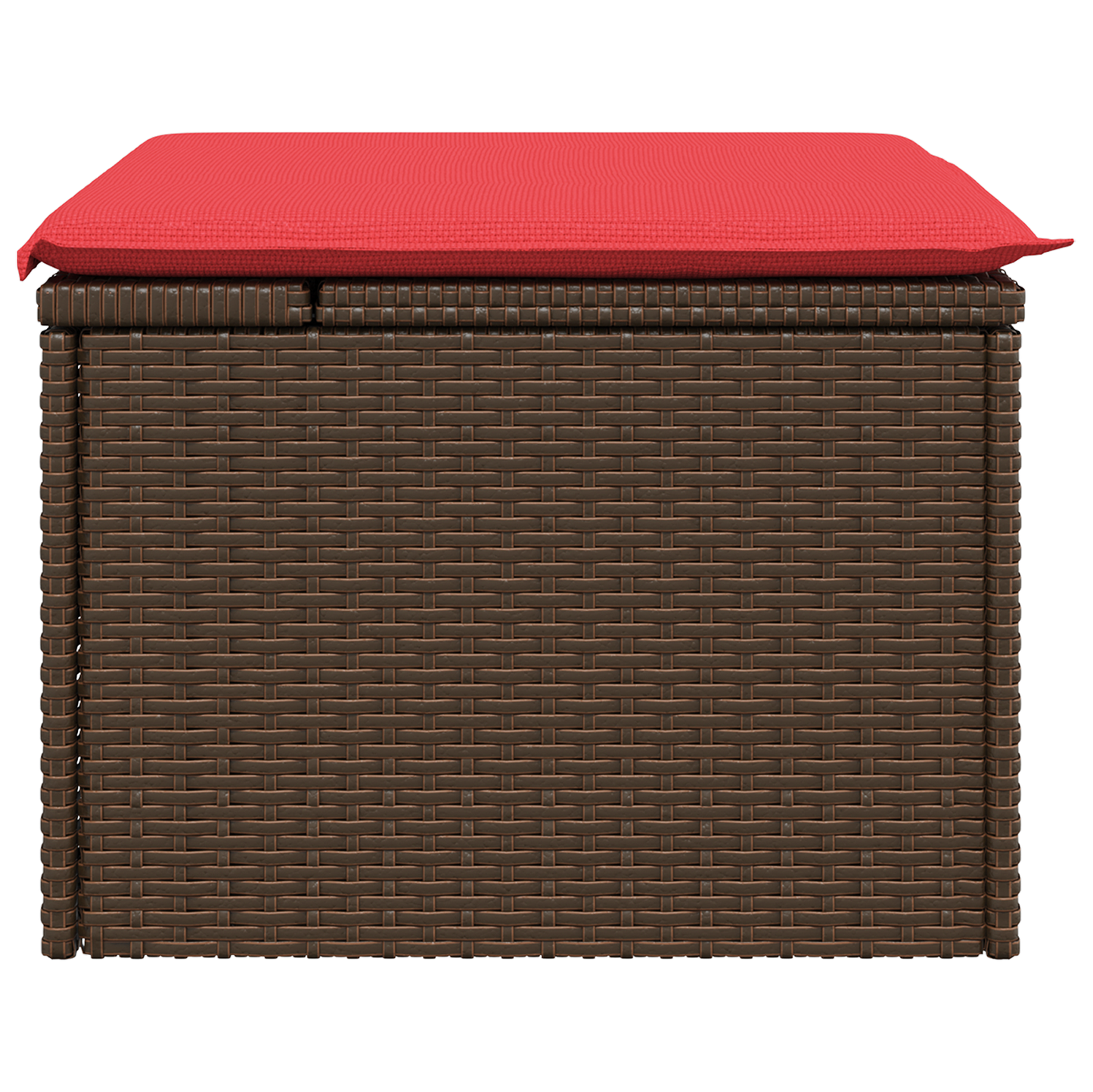 Sgabello da giardino con cuscino marrone 55x55x37 cm in polyrattan | homemem39