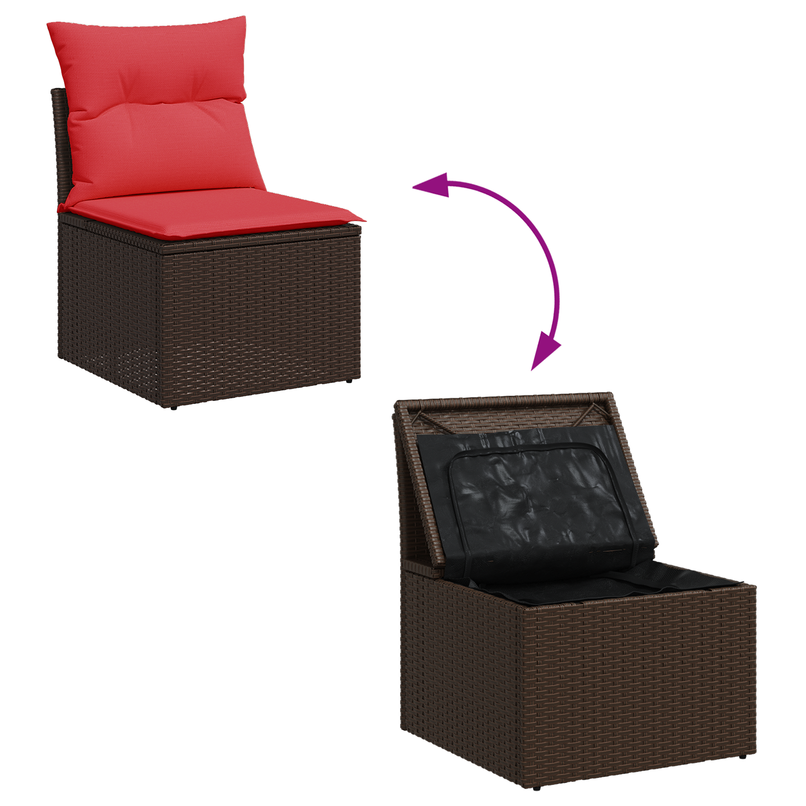 | Divano da giardino | Marrone 55 x 62 x 69 cm Poly Rattan | homemem39