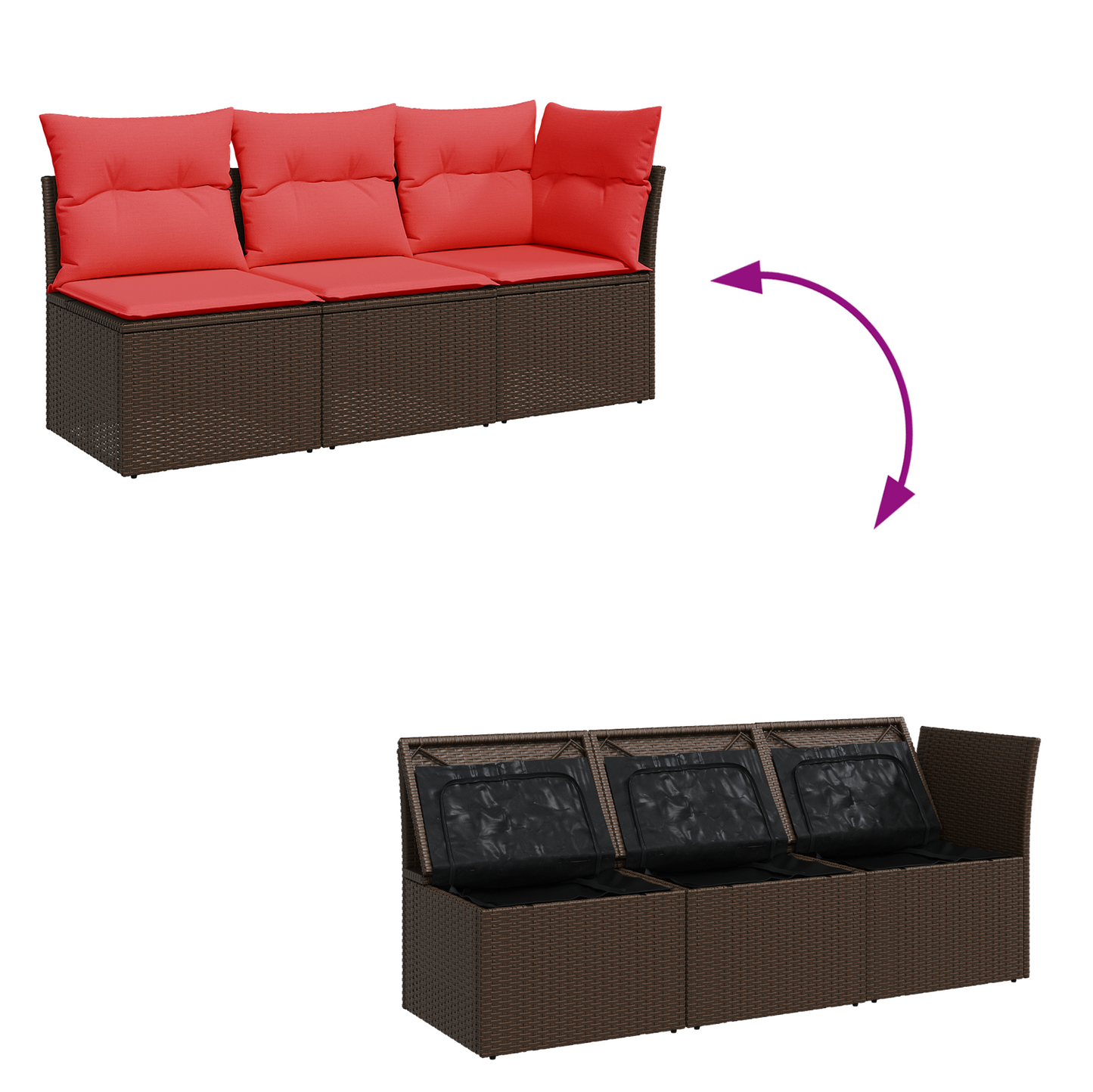 | Divano da giardino | Marrone 172 x 62 x 69 cm Poly Rattan | homemem39