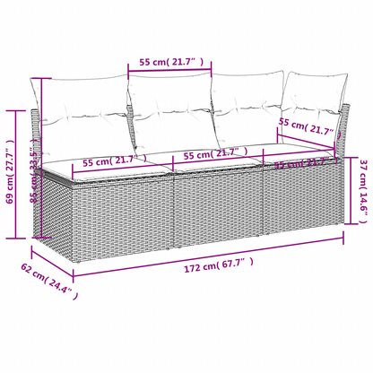 | Divano da giardino | Marrone 172 x 62 x 69 cm Poly Rattan | homemem39