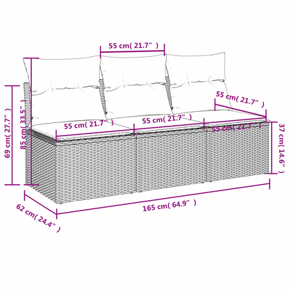 | Divano da giardino | Marrone 165 x 62 x 69 cm Poly Rattan | homemem39