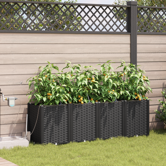 Vasi da giardino Nero 160 x 40 x 52 cm Acciaio