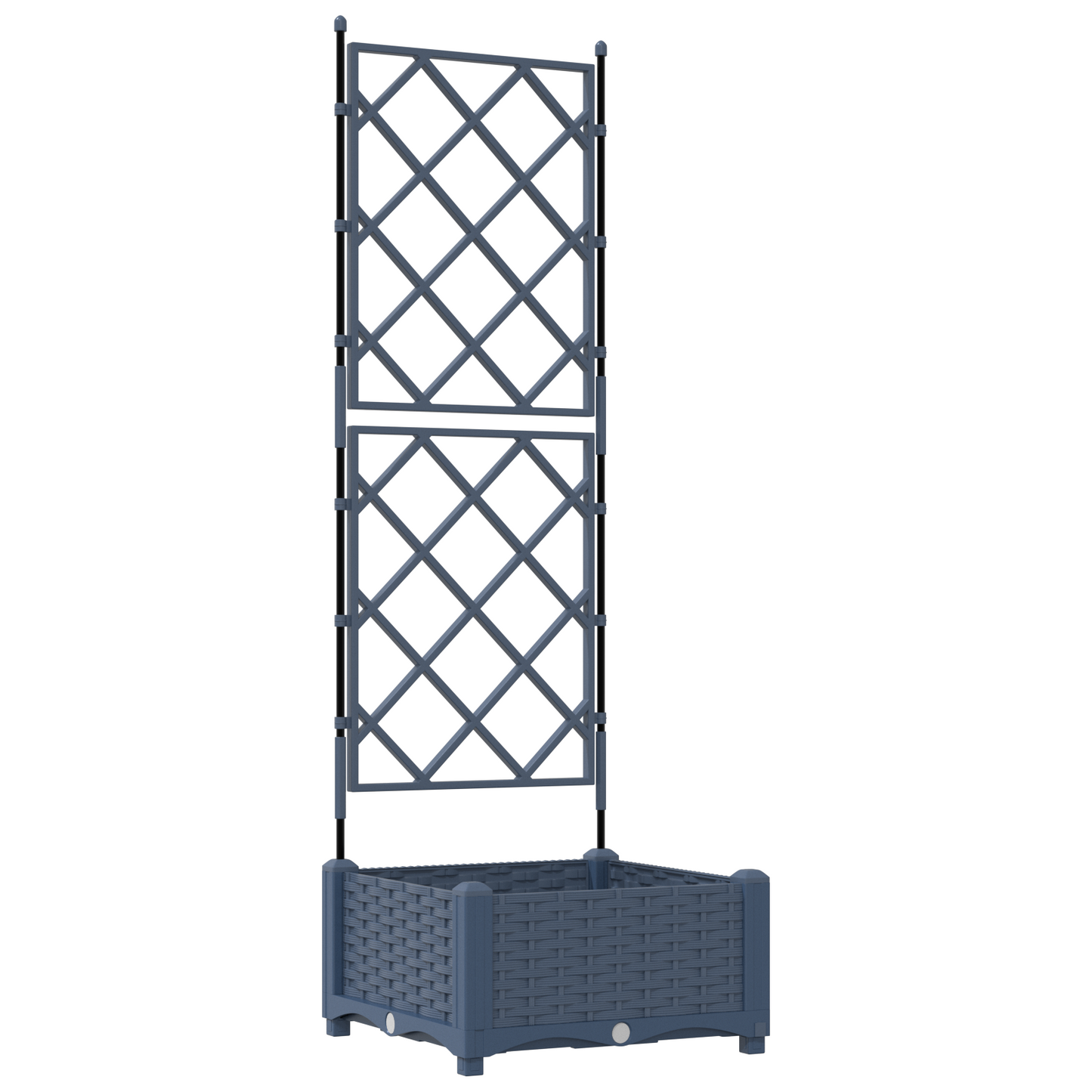 Vaso da Giardino con Trellis Grigio 40 x 40 x 125.5 cm PP