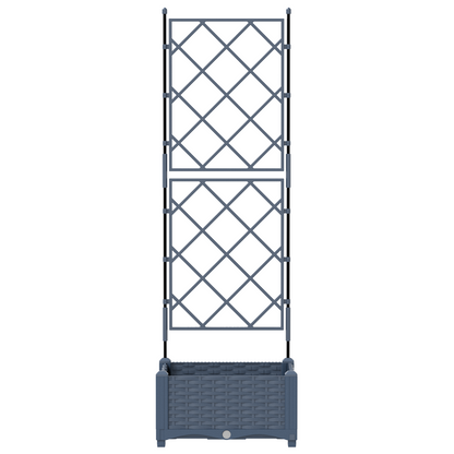 Vaso da Giardino con Trellis Grigio 40 x 40 x 125.5 cm PP