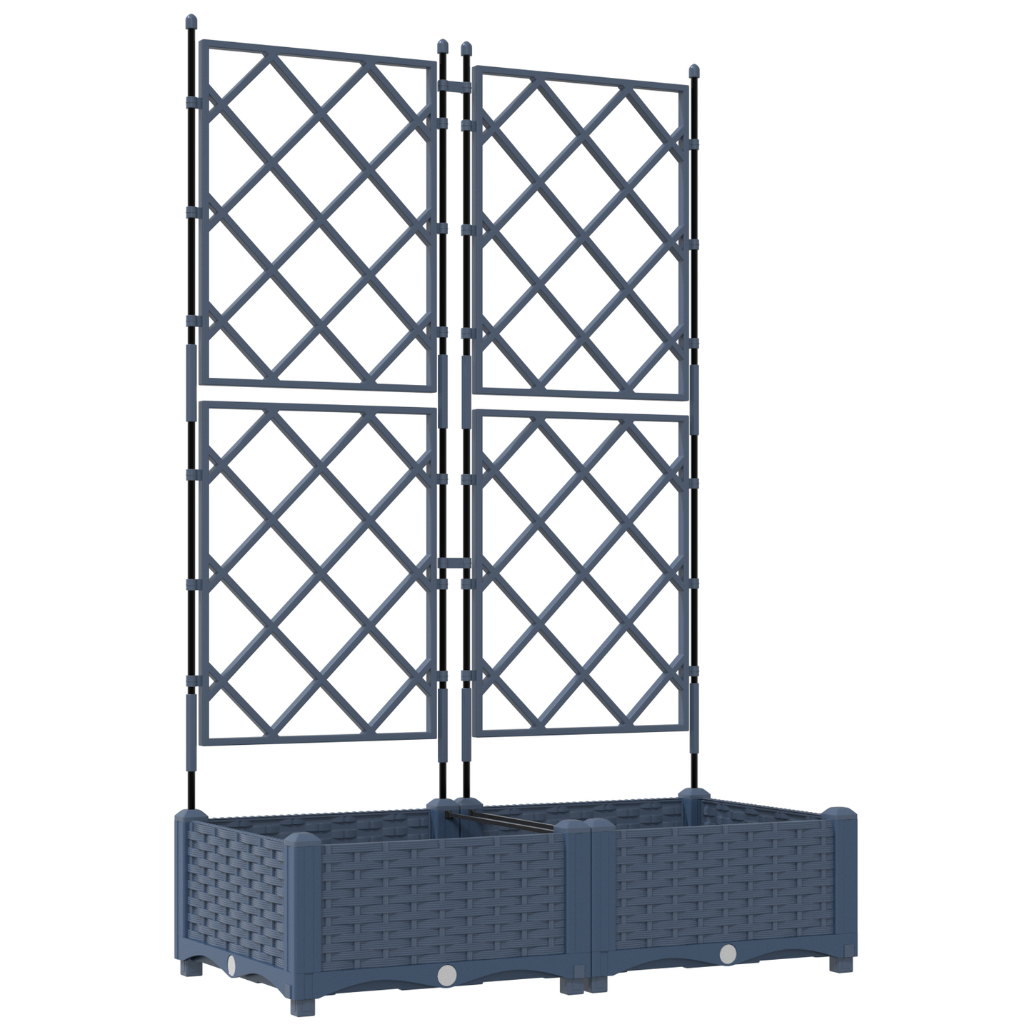 Vaso da Giardino con Trellis Grigio 80 x 40 x 125.5 cm PP