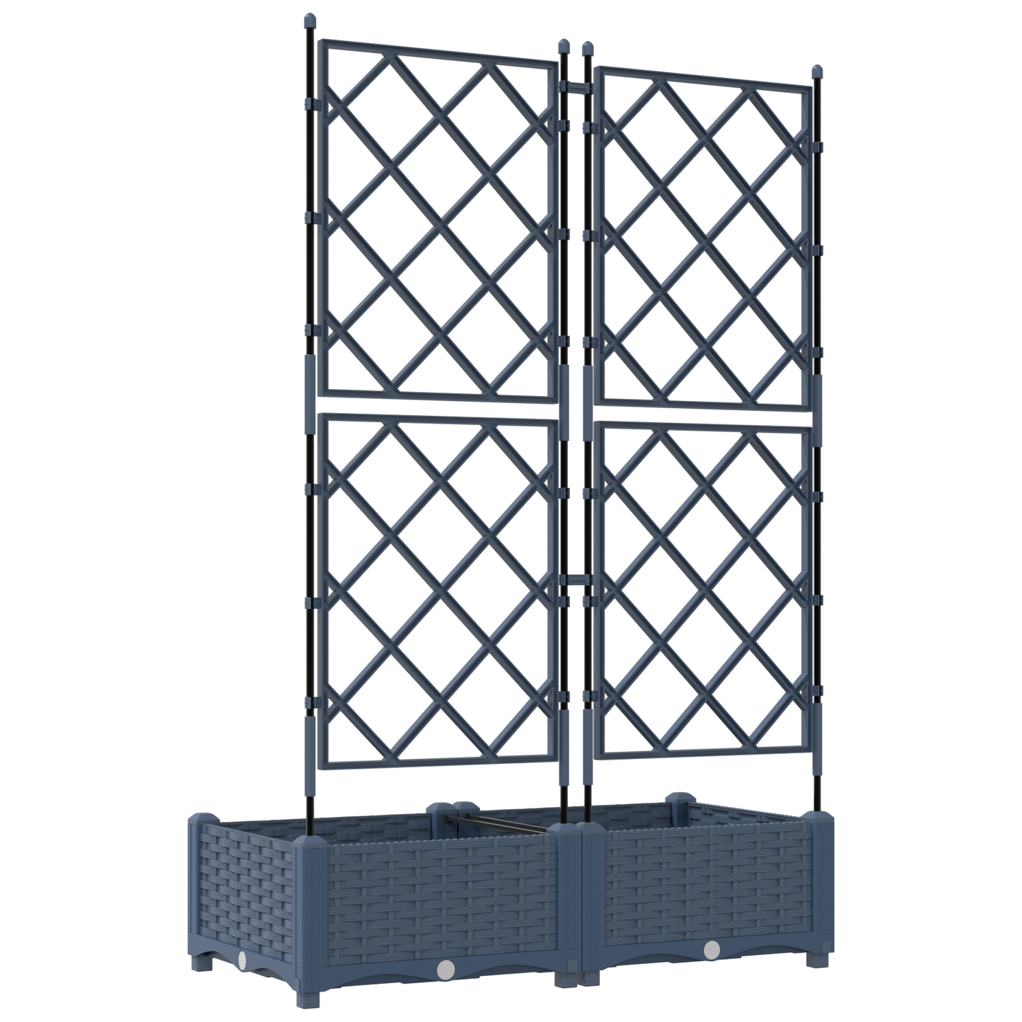 Vaso da Giardino con Trellis Grigio 80 x 40 x 125.5 cm PP