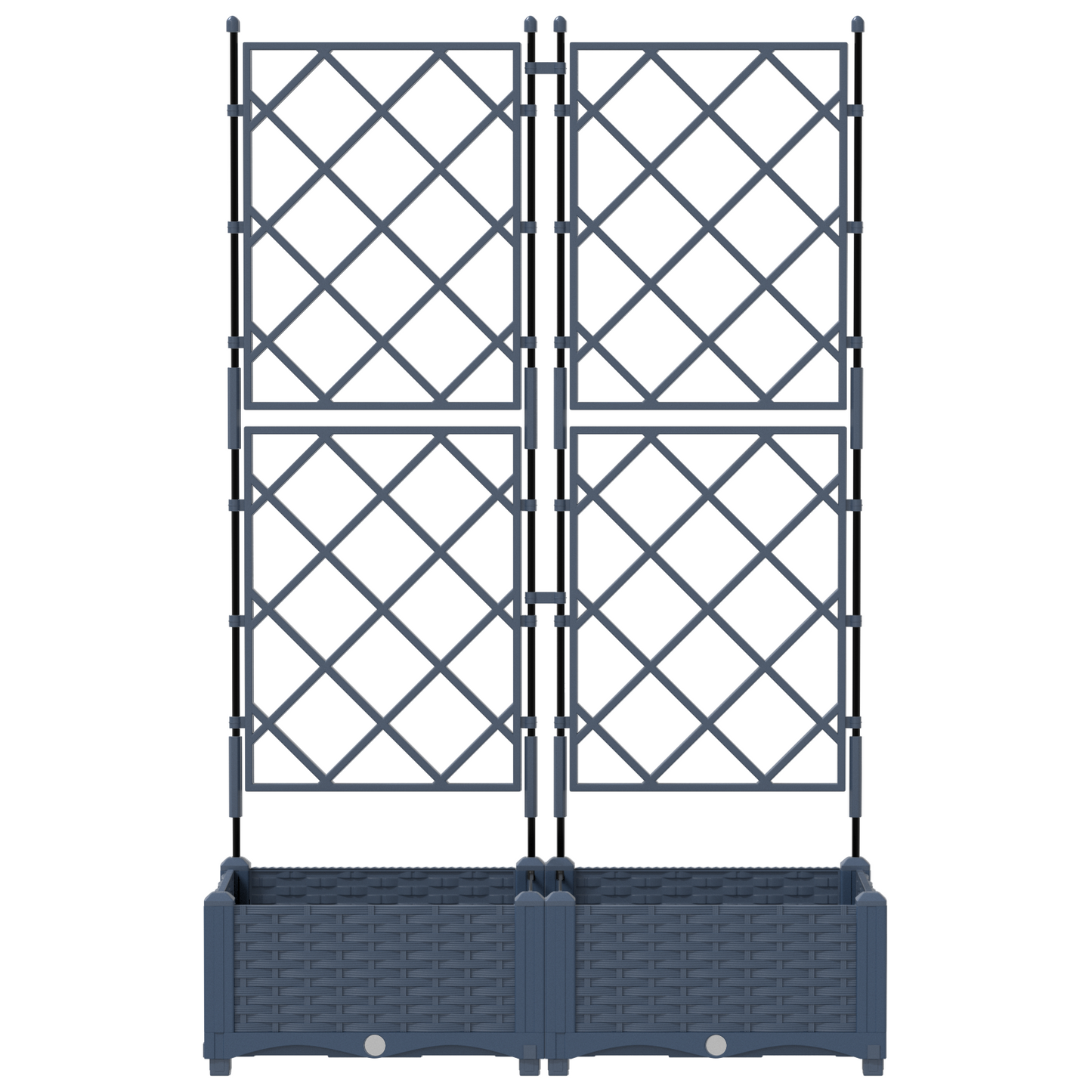 Vaso da Giardino con Trellis Grigio 80 x 40 x 125.5 cm PP