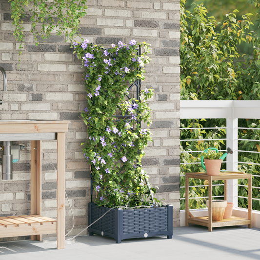 Vasi da giardino Grigio 40 x 40 x 126 cm Acciaio