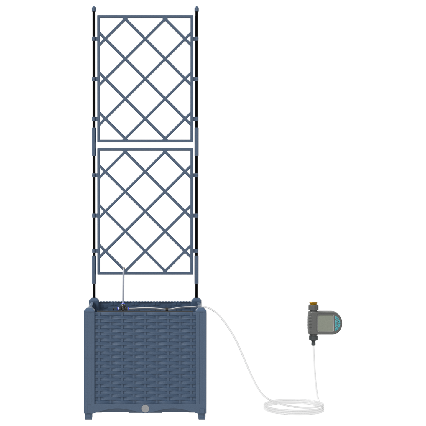 Vasi da giardino Grigio 40 x 40 x 142 cm Acciaio