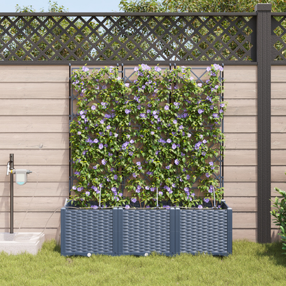Vasi da giardino Grigio 120 x 40 x 142 cm Acciaio