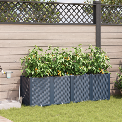 Vasi da giardino Grigio 160 x 40 x 52 cm Acciaio