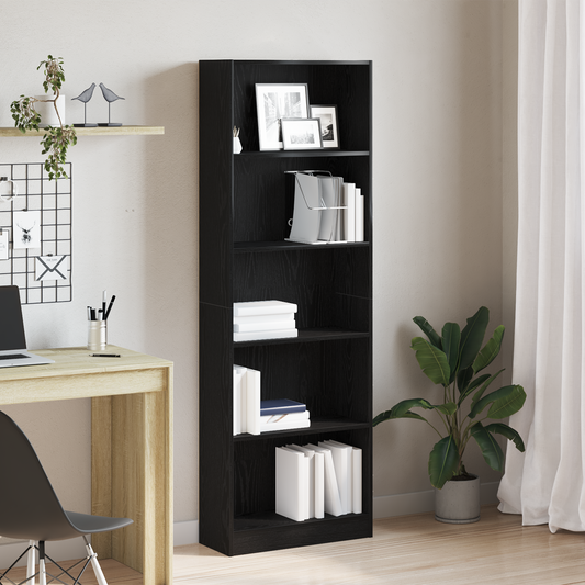 Libreria Rovere Nero 60 x 24 x 176 cm Legno multistrato | homemem39