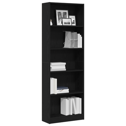 Libreria Rovere Nero 60 x 24 x 176 cm Legno multistrato | homemem39