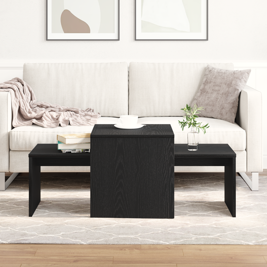 Tavoli da annidamento Rovere Nero 100 x 48 x 40 cm | homemem39
