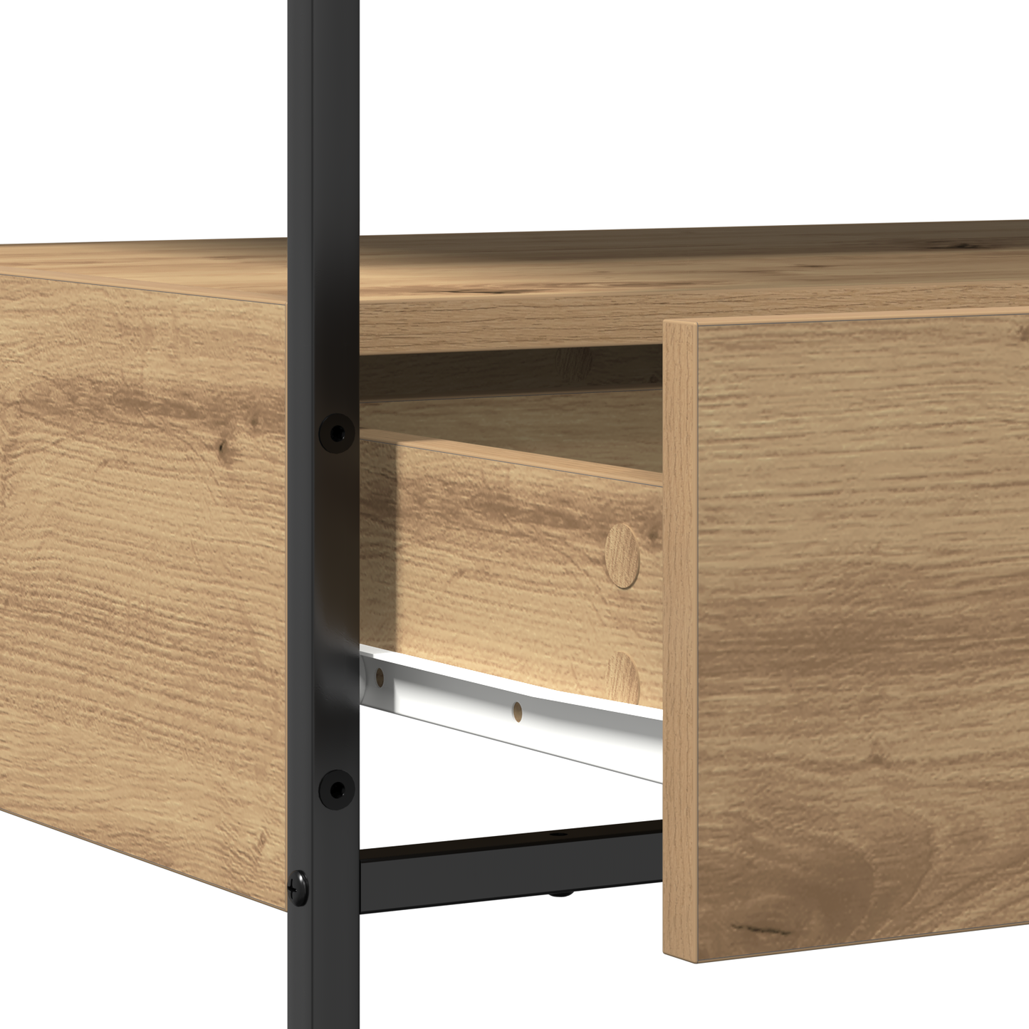 Tavolo Consolle con cassetto rovere artigianale 75 x 40 x 75 cm
