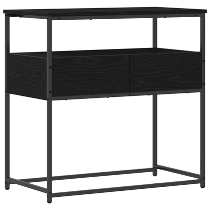 Tavolo Consolle con cassetto Rovere nero 75 x 40 x 75 cm