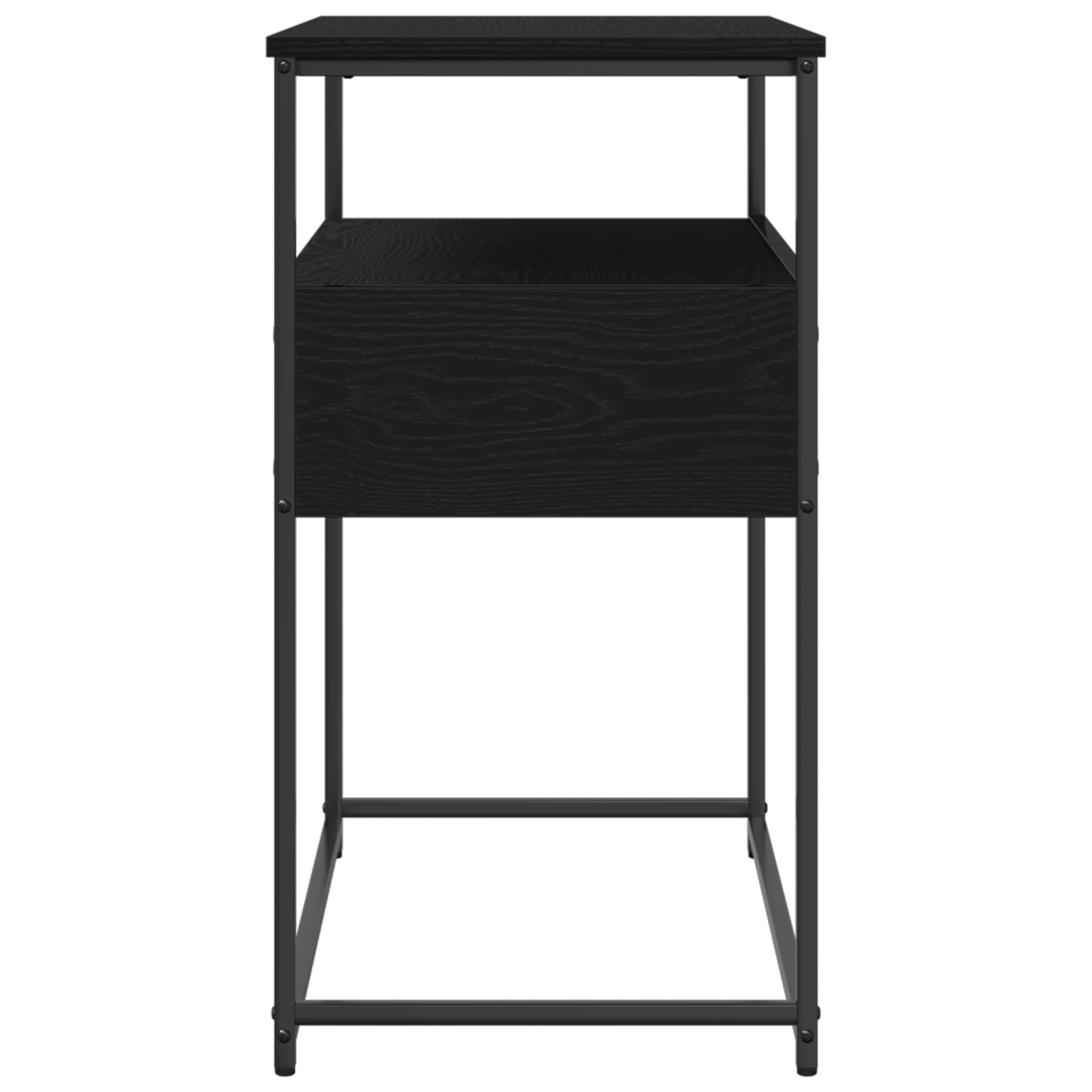 Tavolo Consolle con cassetto Rovere nero 75 x 40 x 75 cm