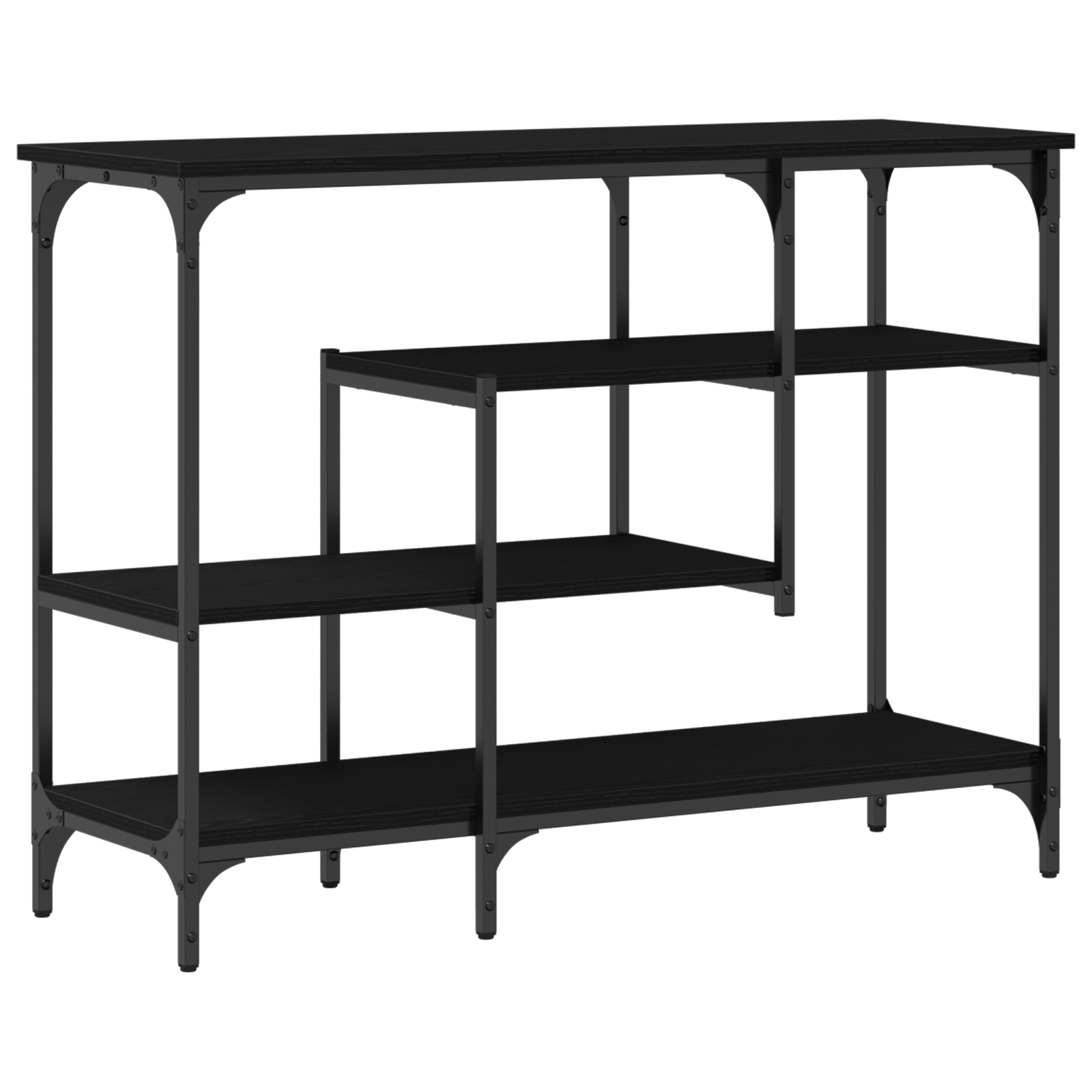 Tavolo Console con lo scaffale Rovere nero 100 x 35 x 75 cm | homemem39