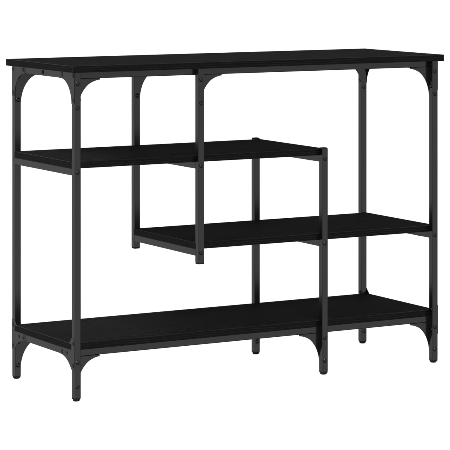 Tavolo Console con lo scaffale Rovere nero 100 x 35 x 75 cm | homemem39