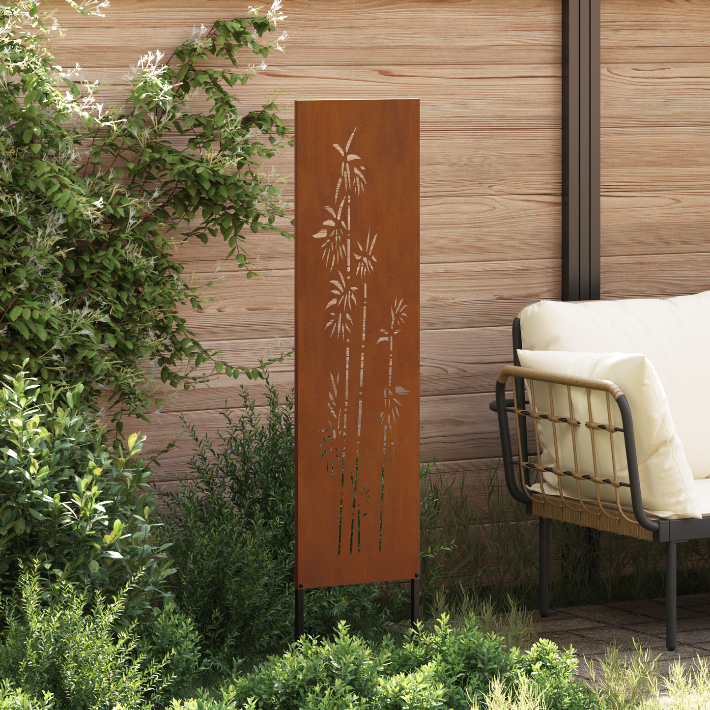 Pannello Decorativo da Giardino Altro Ruggine 32 x 140 cm