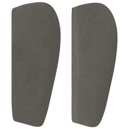 Giroletto a Molle con Materasso Grigio Scuro 140x190 cm Velluto