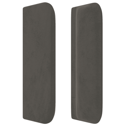Giroletto a Molle con Materasso Grigio Scuro 90x190 cm Velluto