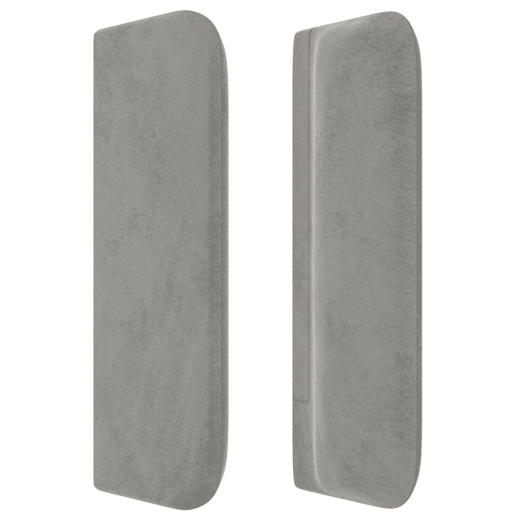 Giroletto a Molle con Materasso Grigio Chiaro 90x200 cm Velluto