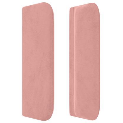 Giroletto a Molle con Materasso Rosa 140x190 cm in Velluto