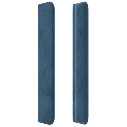Giroletto a Molle con Materasso Blu Scuro 100x200 cm in Velluto