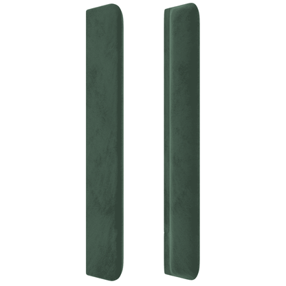 Giroletto a Molle con Materasso Verde Scuro 140x200 cm Velluto